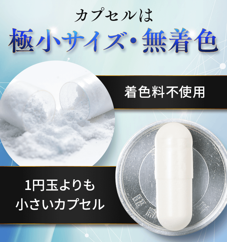 カプセルは極小サイズ・無着色