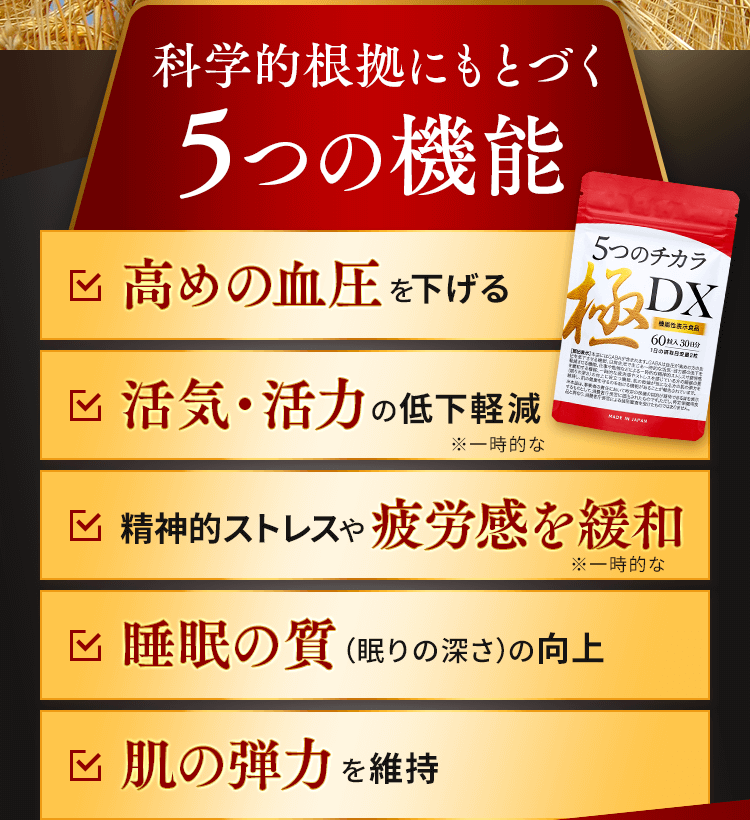 科学的根拠にもとづく5つの機能