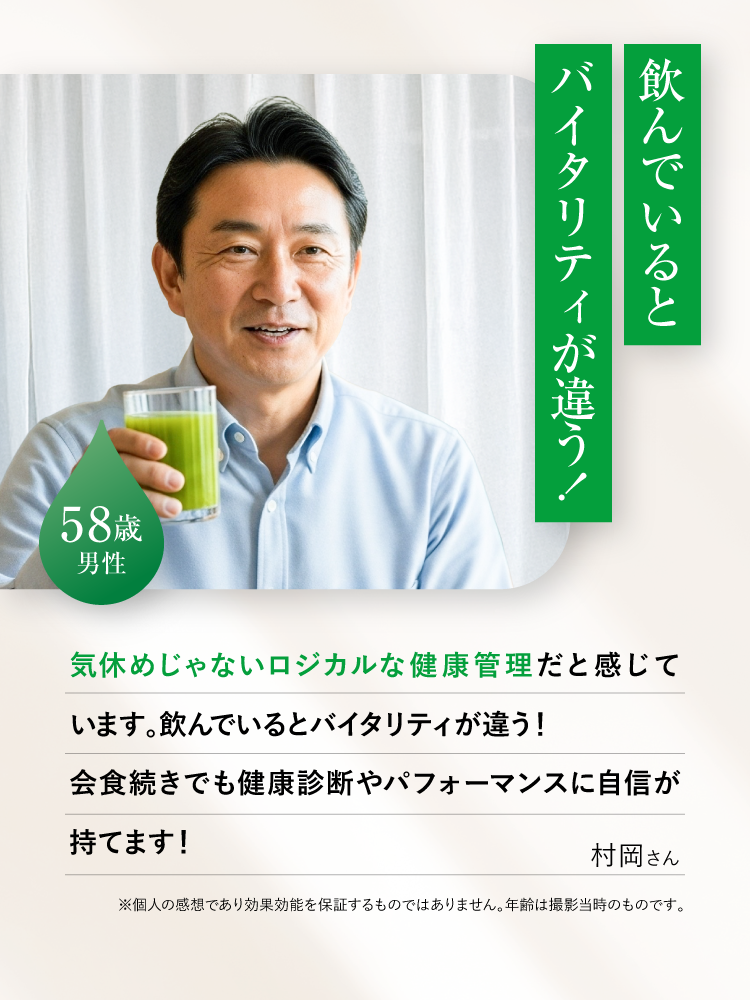 飲んでいるとバイタリティが違う!