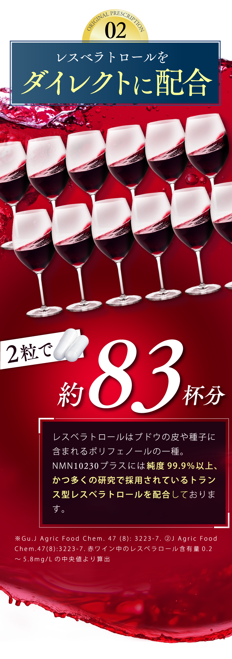 レスベラトロールをダイレクトに配合