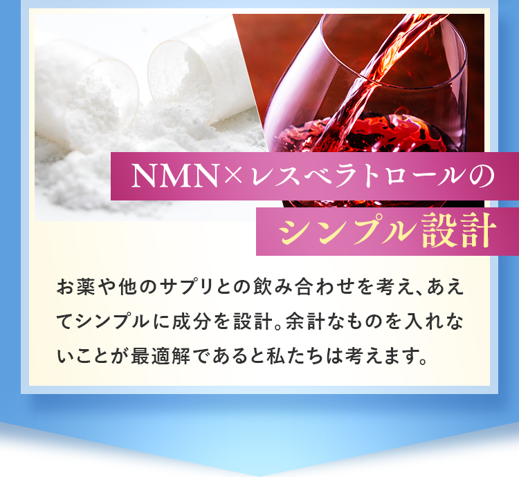 NMN×レスベラトロールのシンプル設計