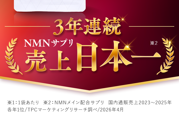 3年連続NMNサプリ売上日本一